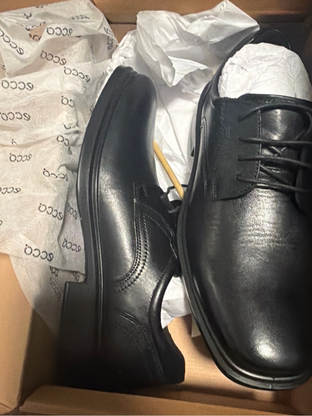 ECCO 500164 01001 Helsinki 2 Men's Black Oxford Shoes. EU 43 US 9-9.5